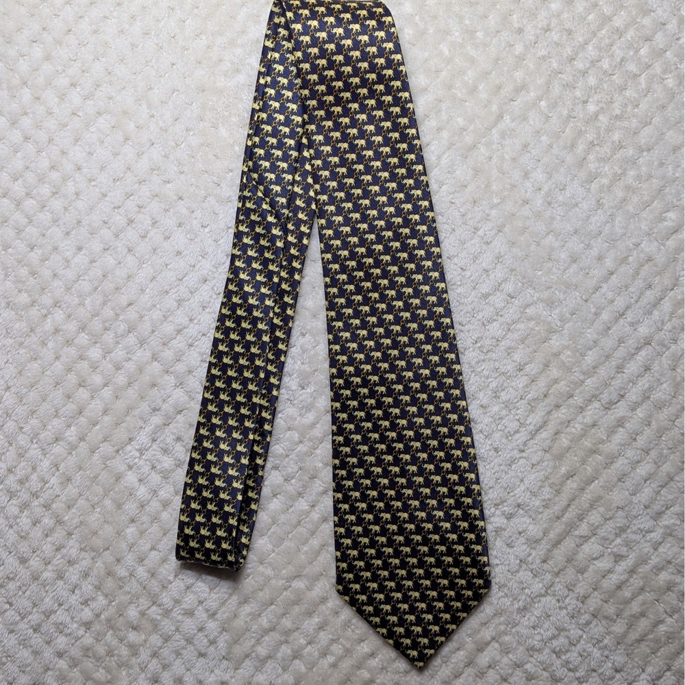 Vintage René Chagall Silk Tie | Elephant Print | Italian Design